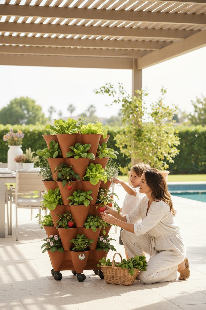 Bahçe Kulesi tekerlekli dikey tarım