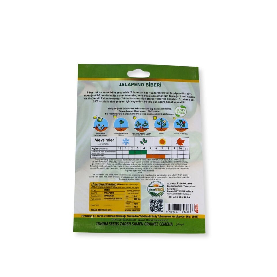 Jalapeno biber tohumu (acı) - 300 adet
