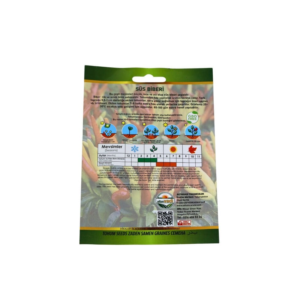 Biber tohumu (süs) - 450 adet