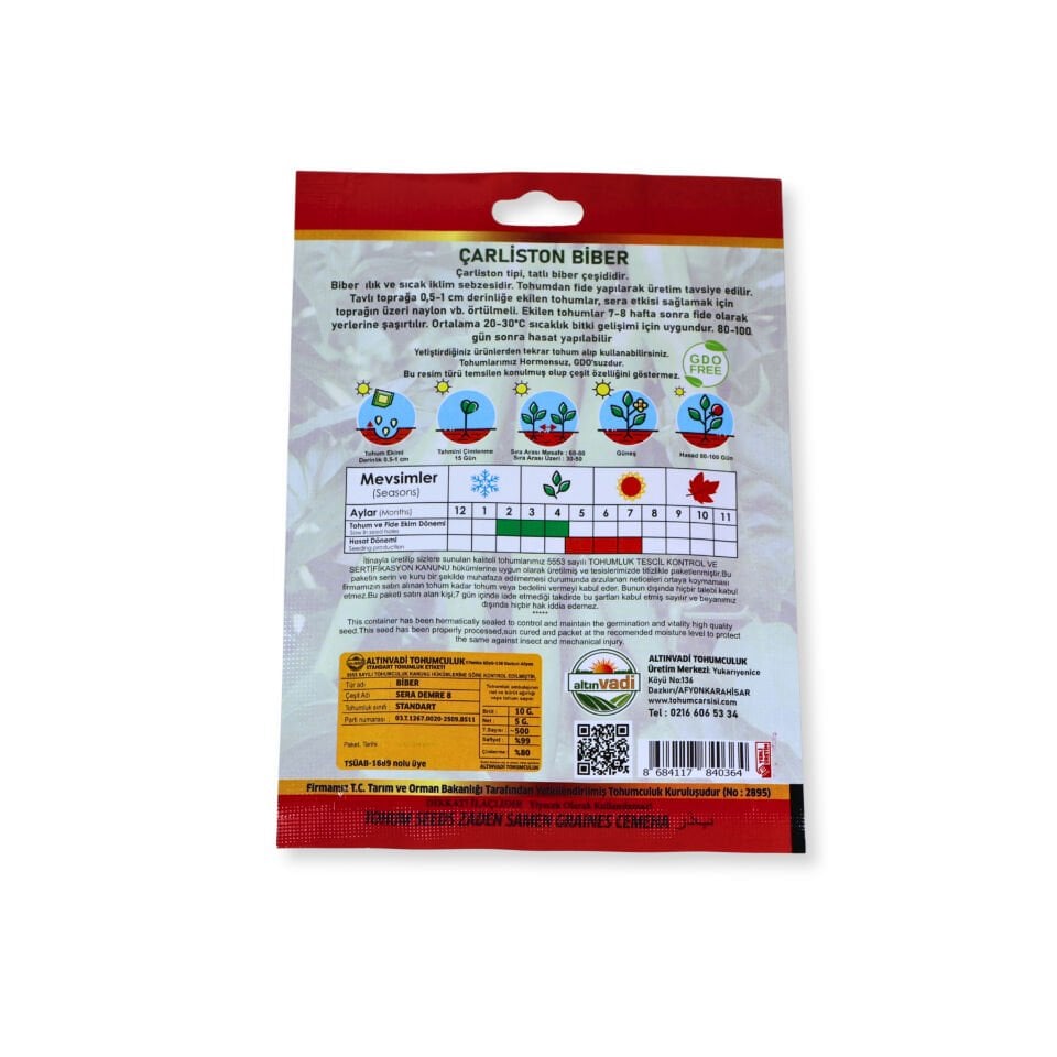 Biber tohumu (sera Demre)