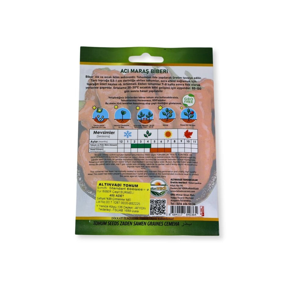 Biber tohumu (acı Maraş ) - 400 adet