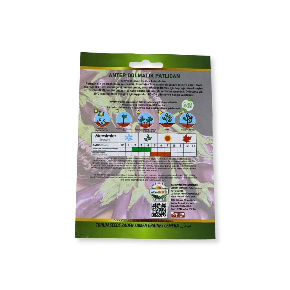 Patlıcan Antep dolmalık tohumu - 1000 adet