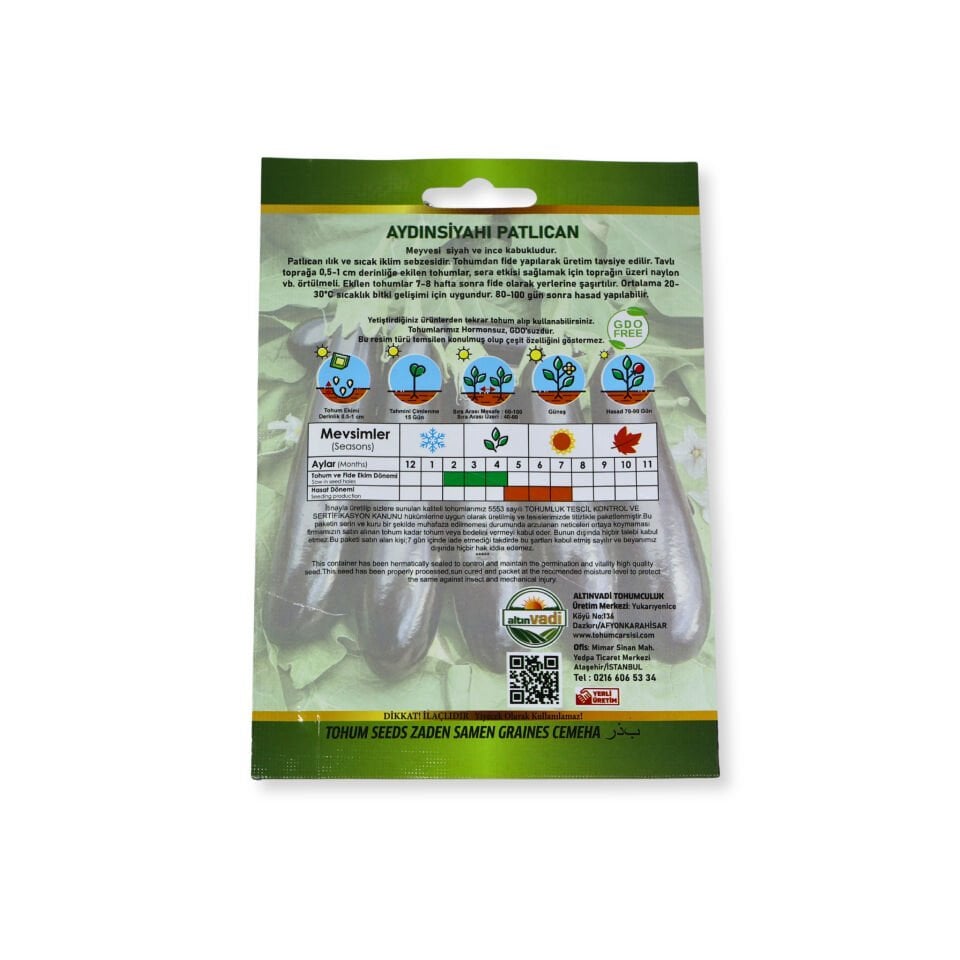 Patlıcan Aydın siyahı tohumu - 1000 adet