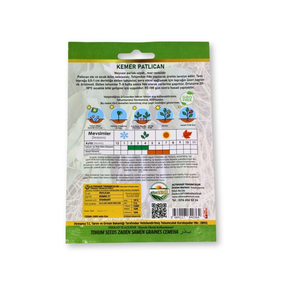 Kemer patlıcan tohumu - 1000 adet