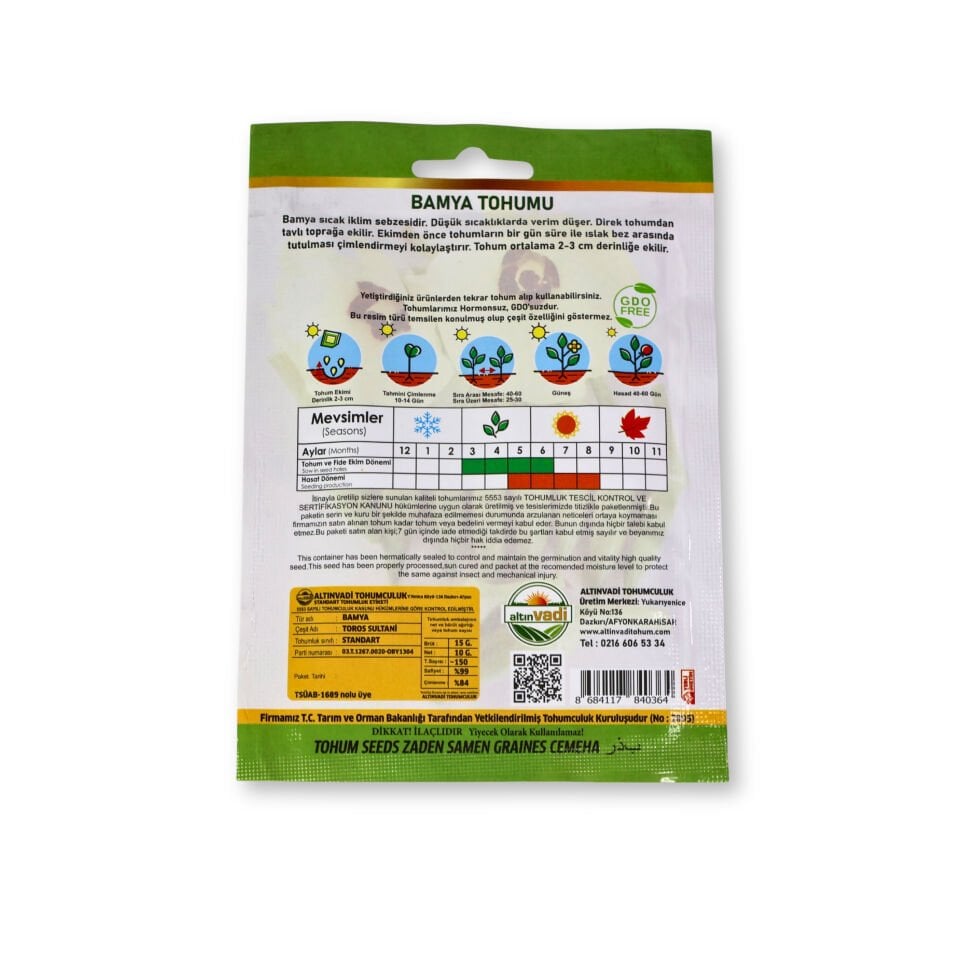 Bamya tohumu (sultani) 150 adet