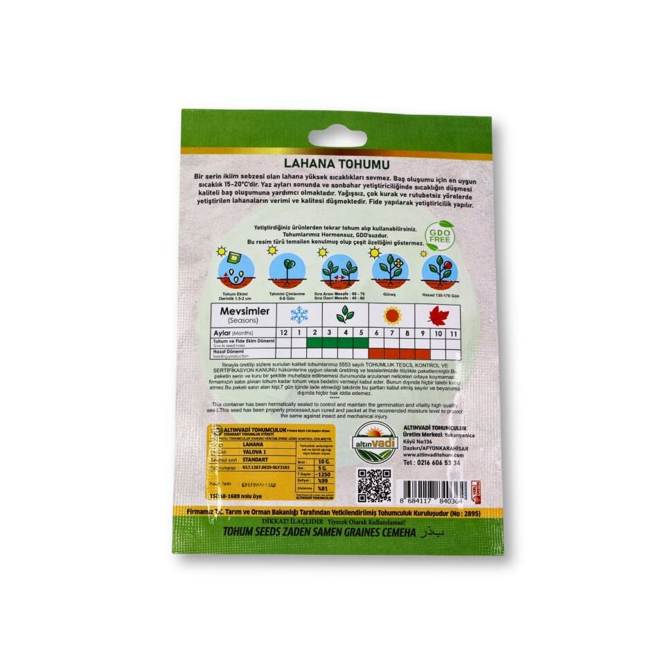 Beyaz lahana tohumu - 1250 adet