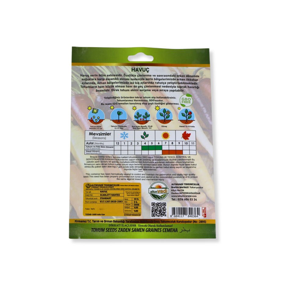 Havuç tohumu (renkli) - 3000 adet