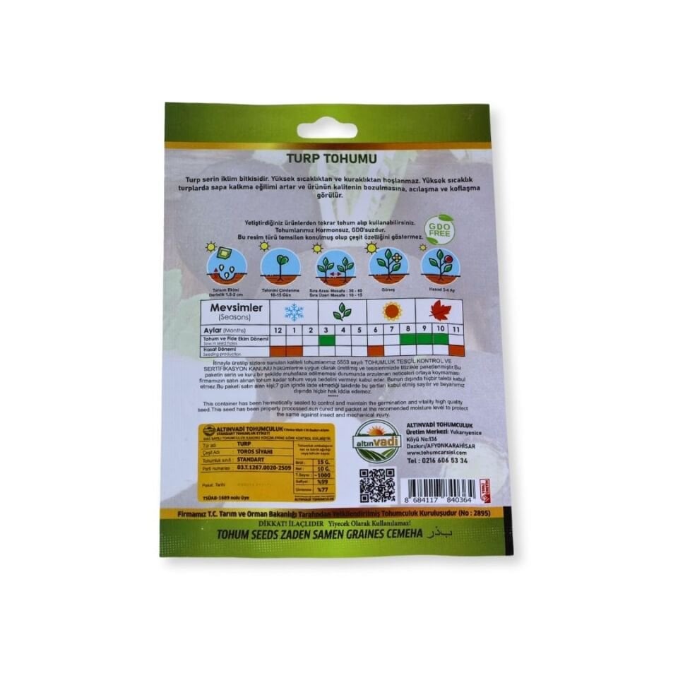 Turp tohumu (siyah) - 1000 adet