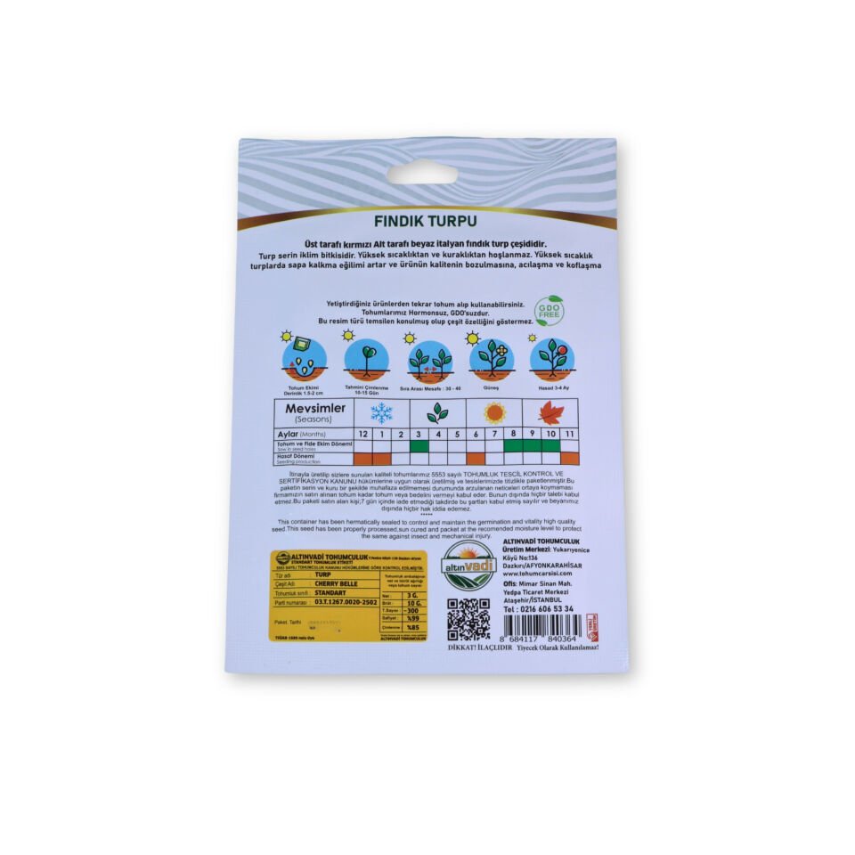 Kırmızı beyaz fındık turp - 300 adet