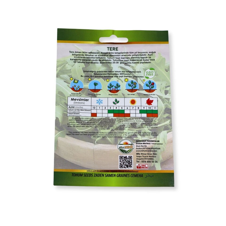 İnce kıl tere tohumu - net 10 gr