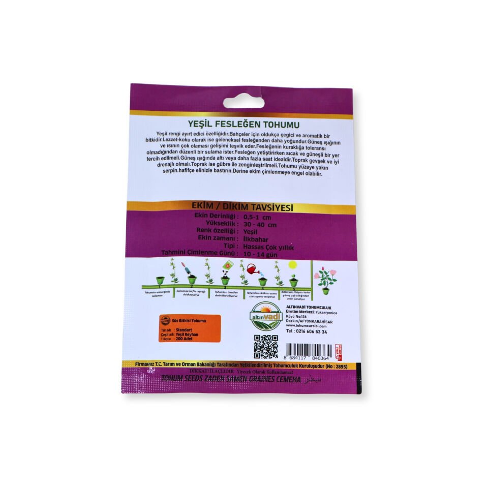Yeşil fesleğen tohumu