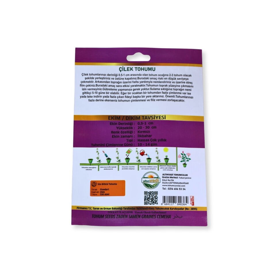Çilek tohumu - 100 adet