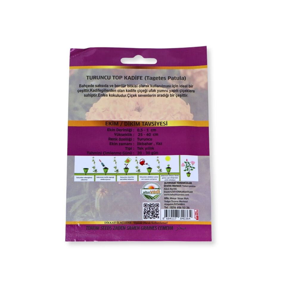 Turuncu kadife tohumu - 35 adet