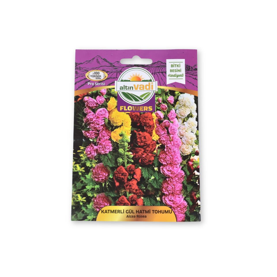 Katmerli gül hatmi tohumu (Alcea Rosea) - 20 adet
