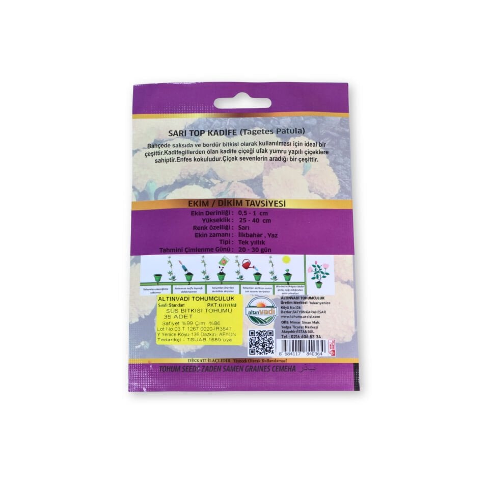 Sarı top kadife tohumu - 35 adet