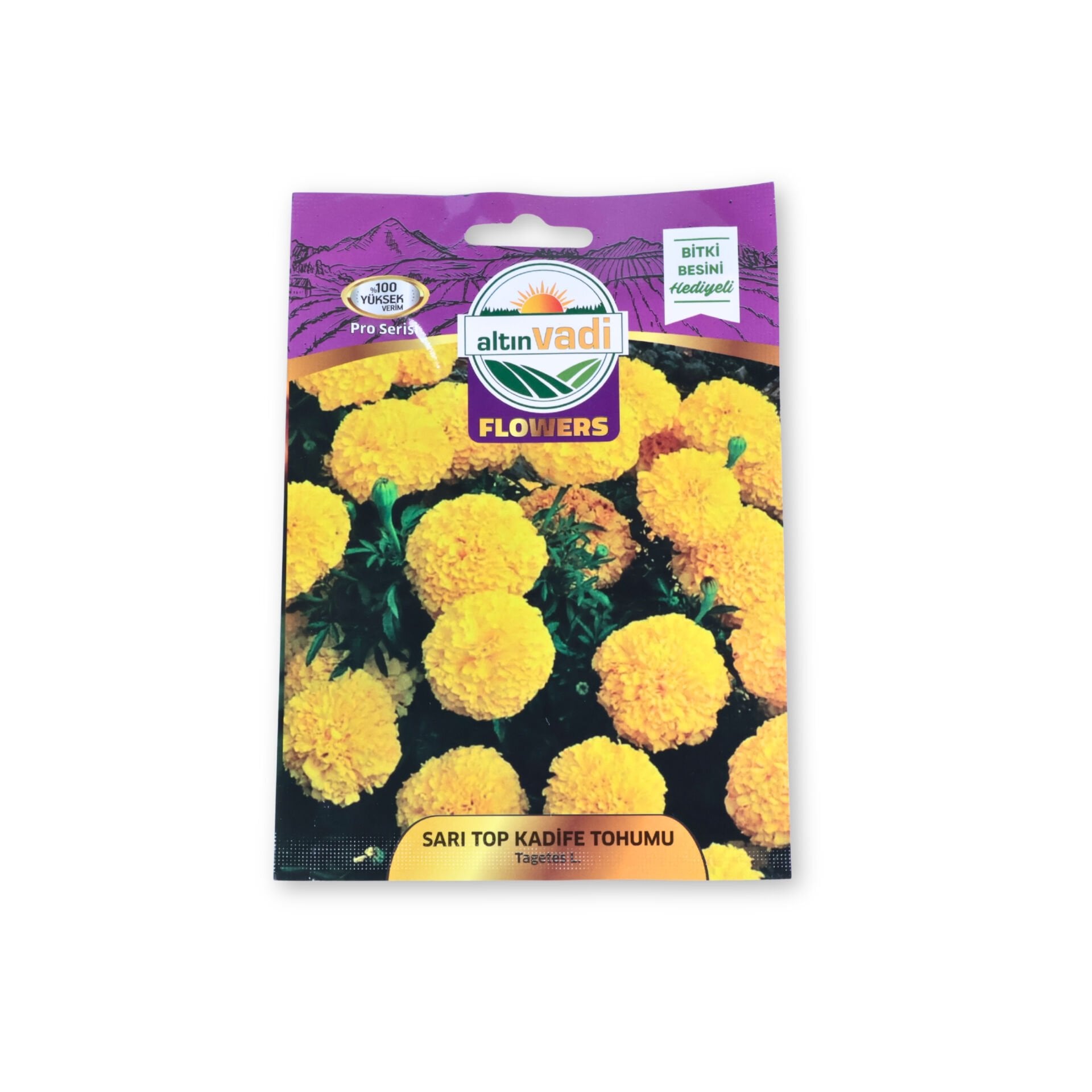 Sarı top kadife tohumu - 35 adet