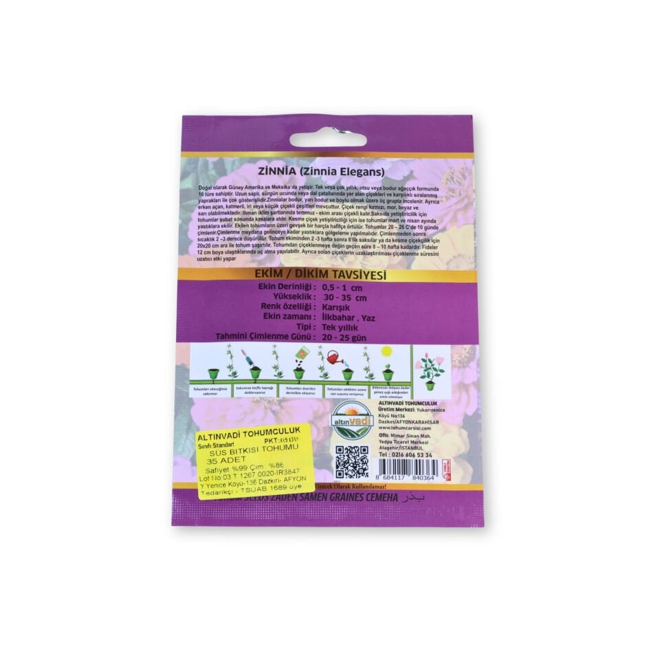 Zinnia tohumu (Zinnia Elegans) - 35 adet