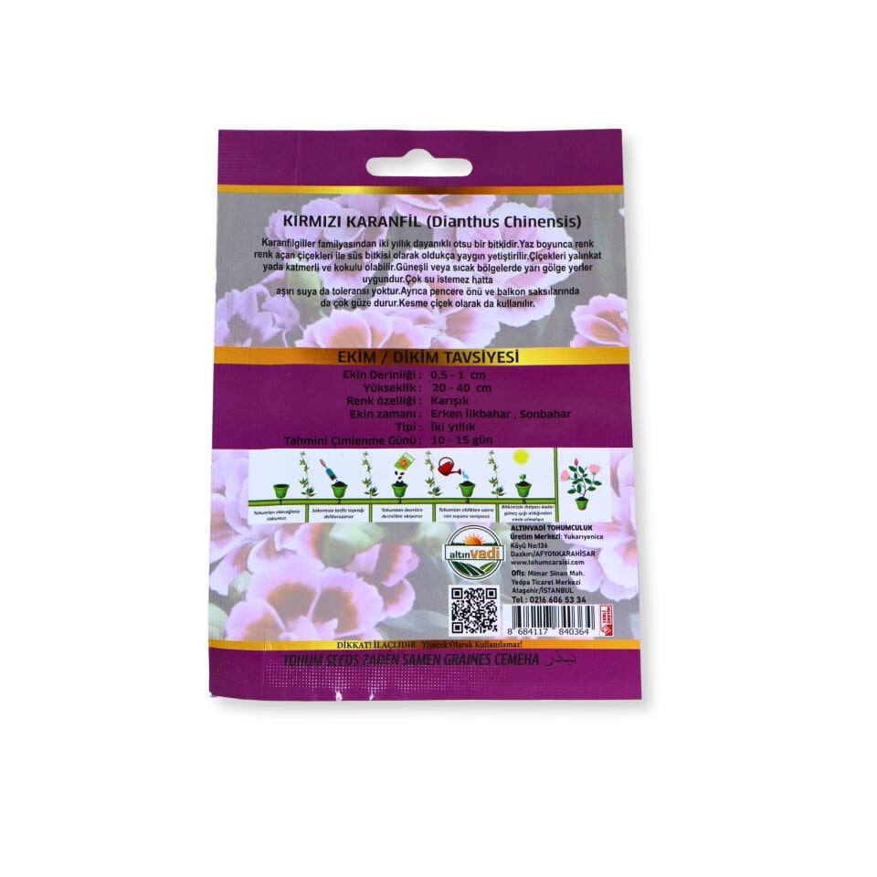 Çin karanfil çiçeği tohumu - 50 adet