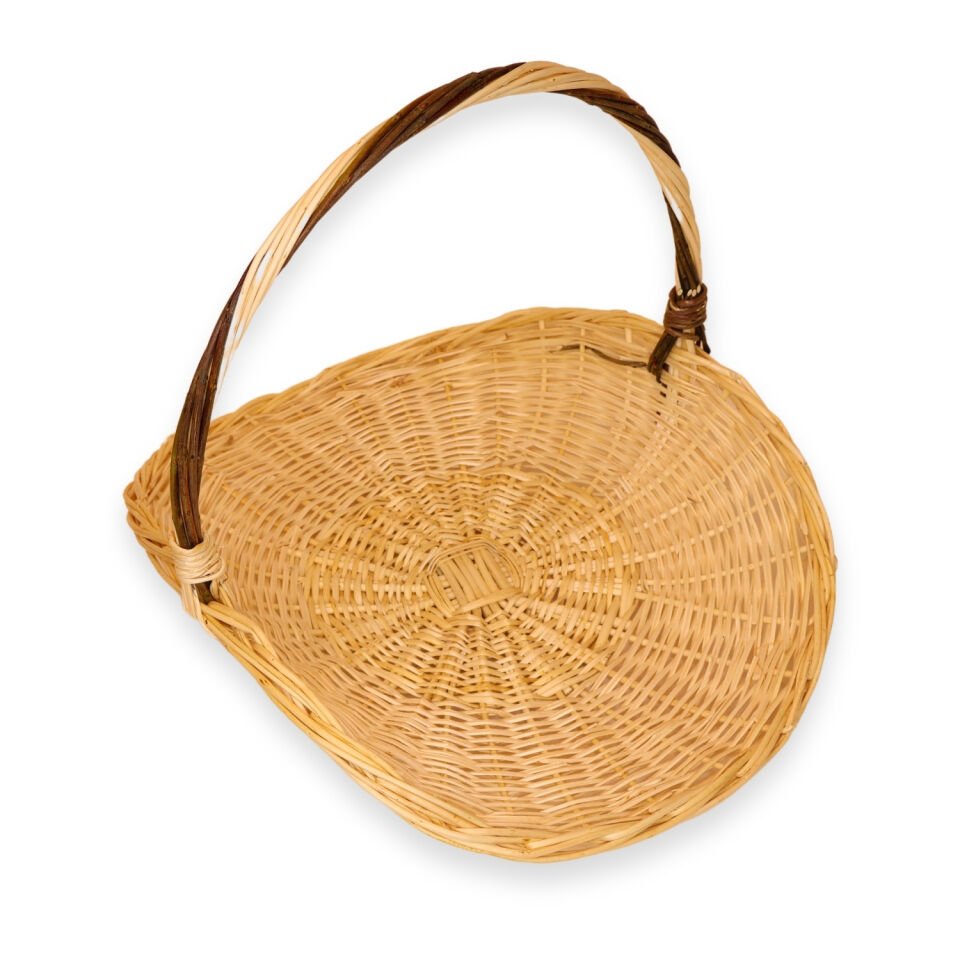 Kayık saplı hasır sepet