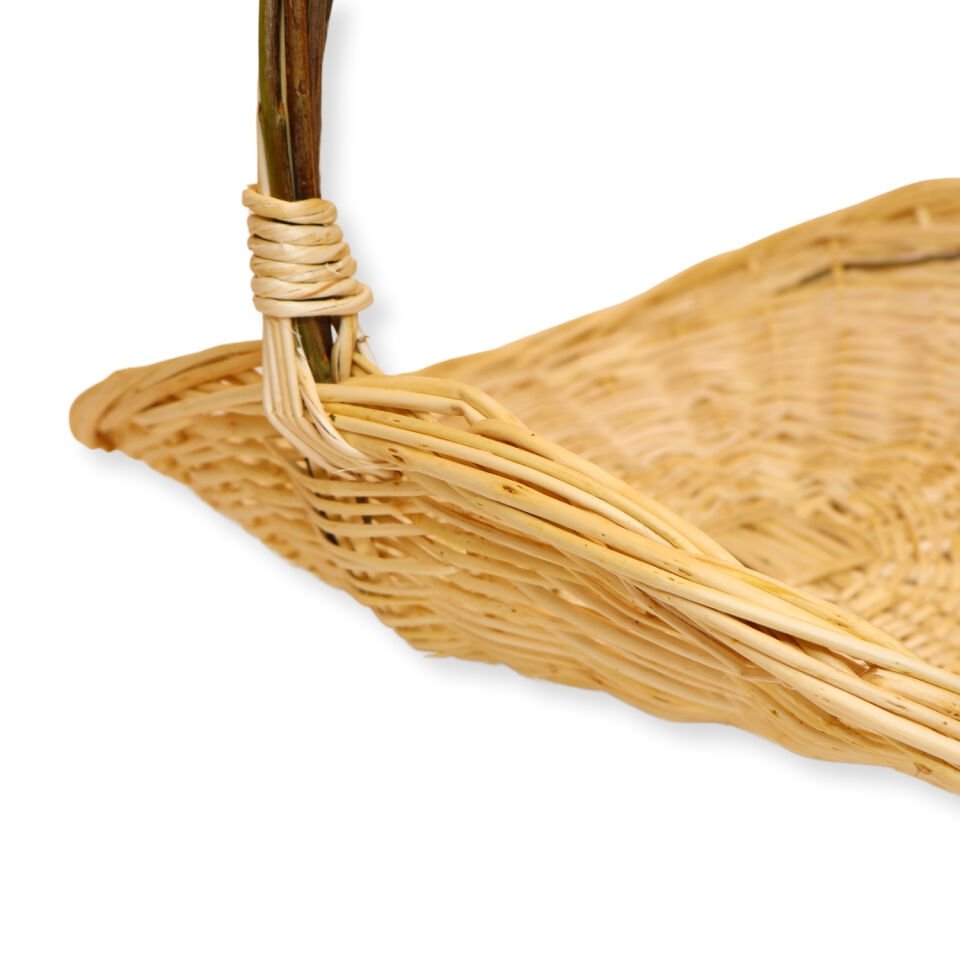 Kayık saplı hasır sepet