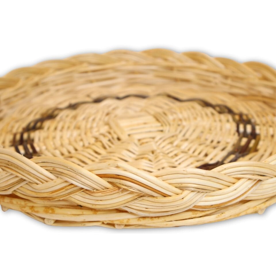 Tutamaçlı hasır saplı tepsi