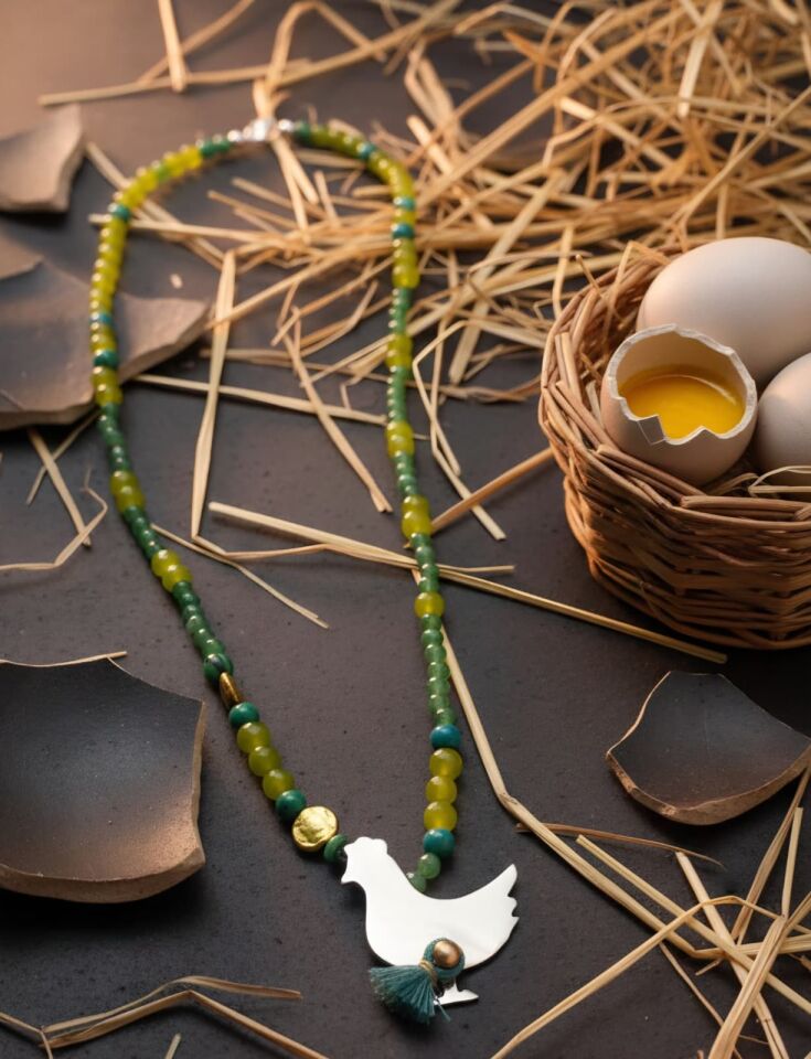 Zincirli uçurtmalı gümüş kolye