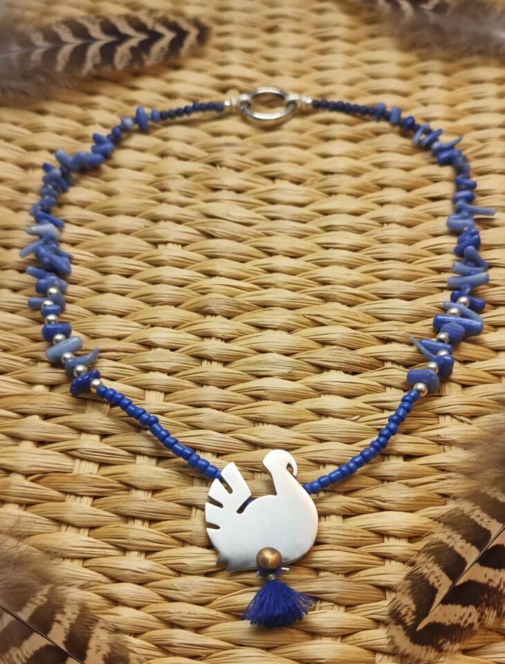 Lapis hindi gümüş kolye