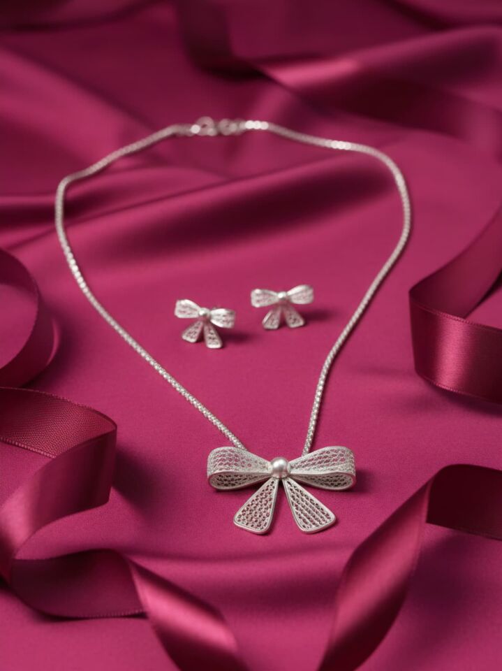 Telkari fiyonk gümüş̧ küpe