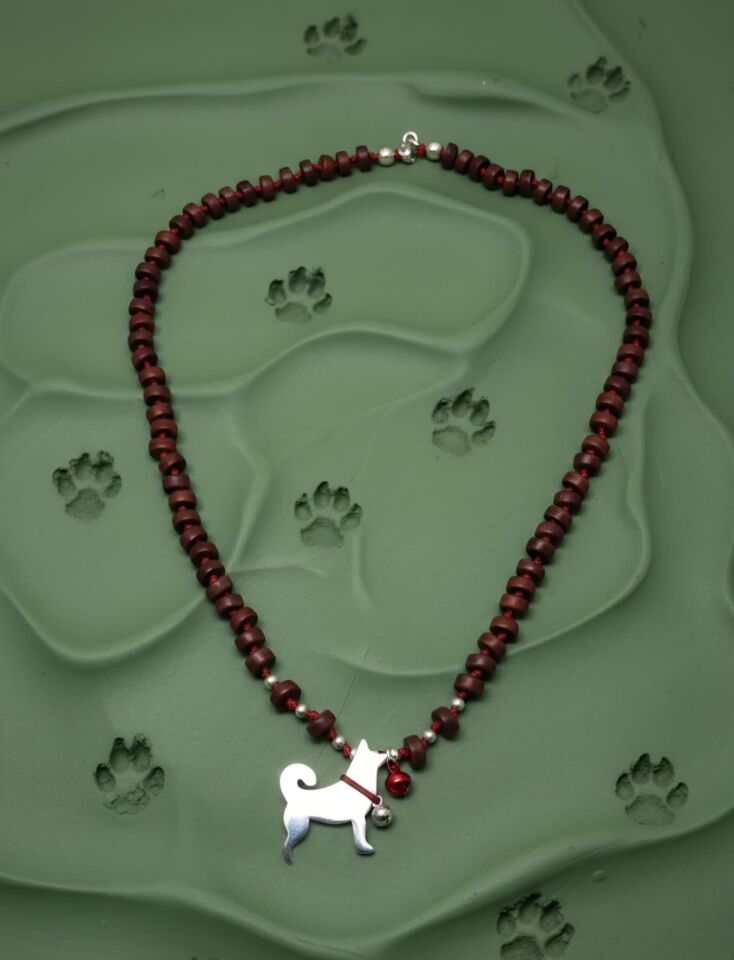 Köpek gümüş kolye