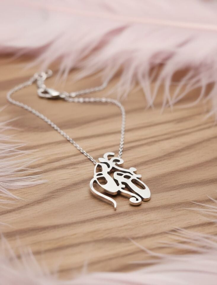 Bale papuç gümüş kolye