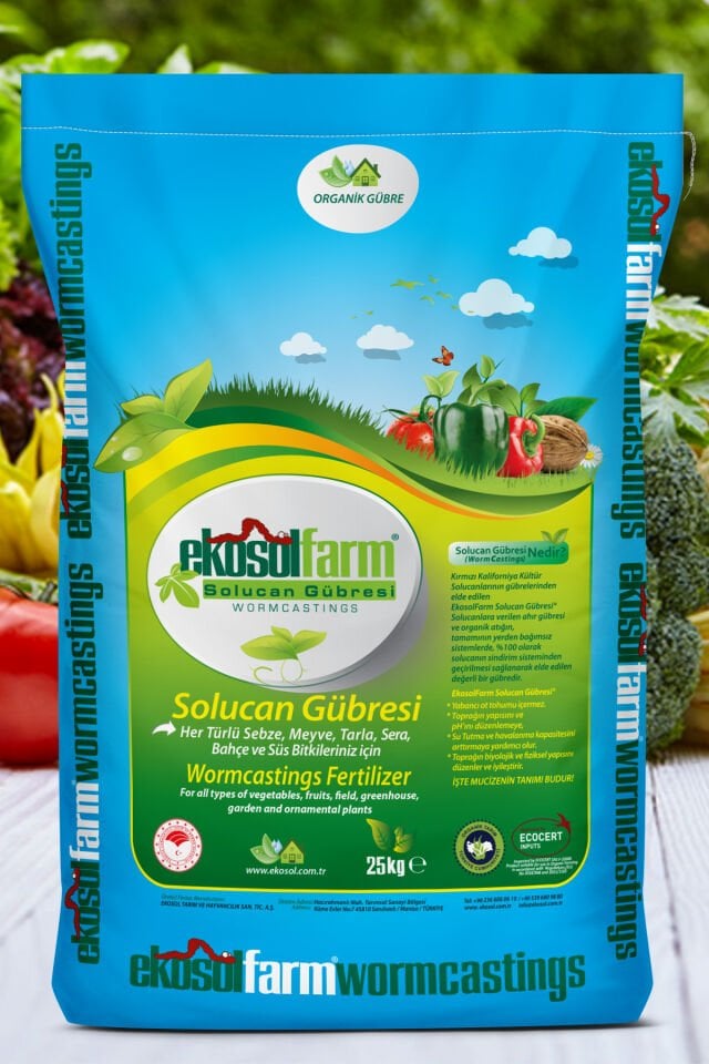 EkosolFarm Solucan Gübresi 25 kg
