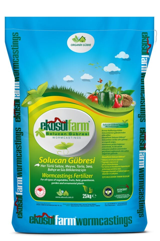 EkosolFarm Solucan Gübresi 25 kg