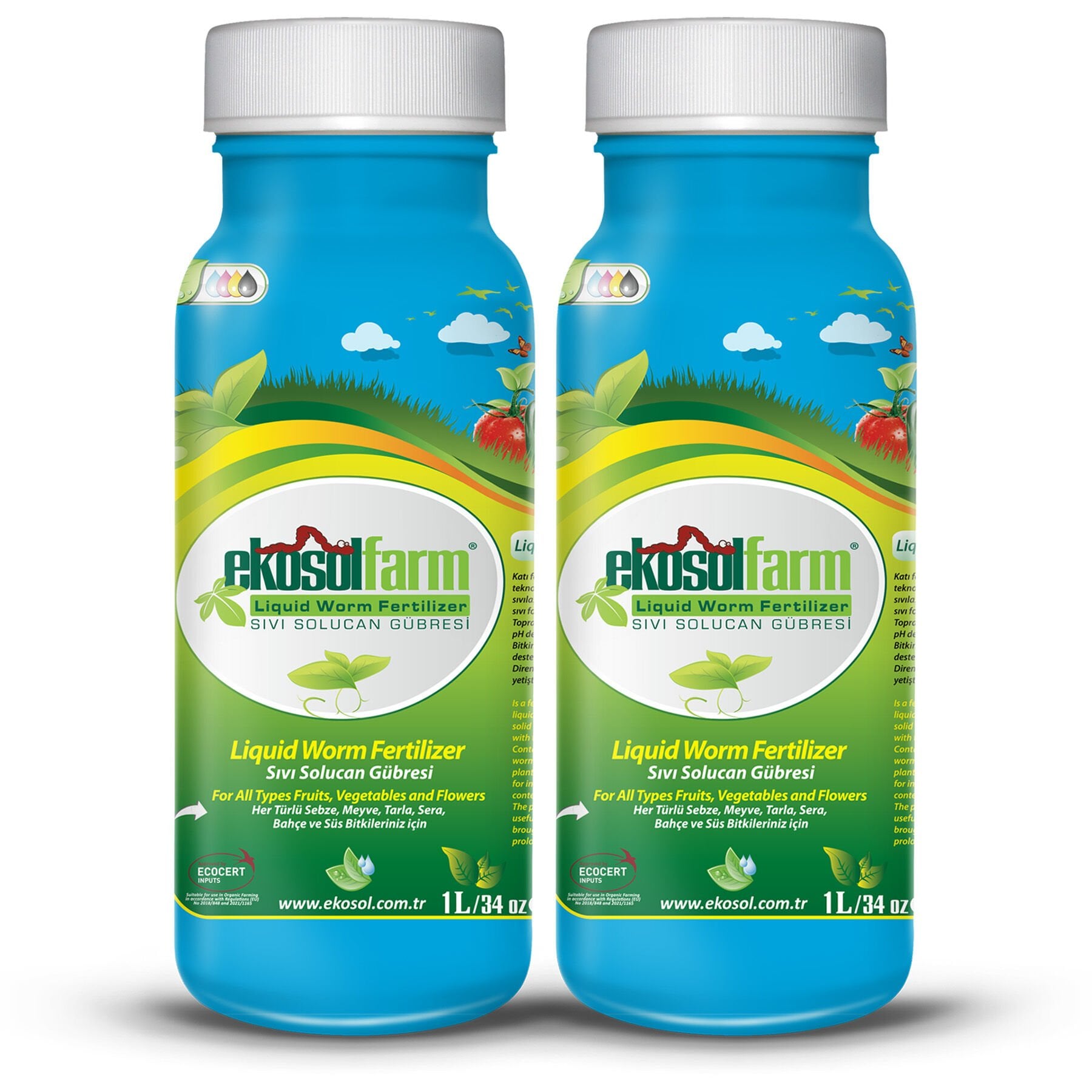 EkosolFarm Sıvı Solucan Gübresi 2 X 1 Litre | Organik Bitki Besleme