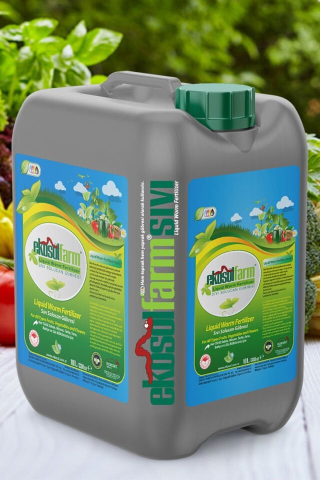 EkosolFarm Sıvı Solucan Gübresi 10 Litre | Organik Bitki Besleme
