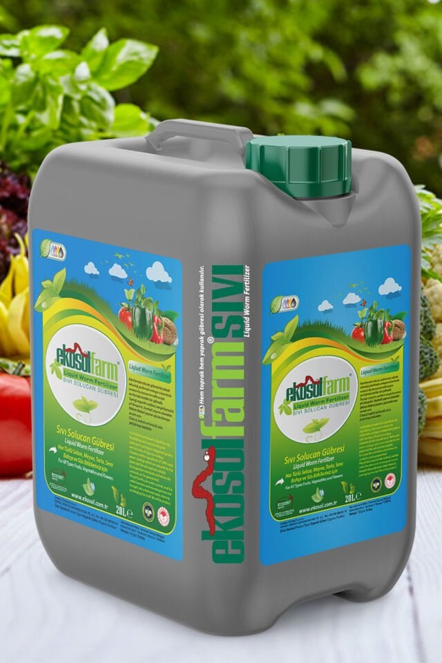EkosolFarm Sıvı Solucan Gübresi 20 Litre | Organik Bitki Besleme