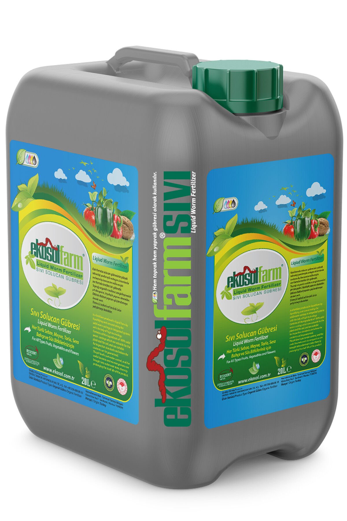EkosolFarm Sıvı Solucan Gübresi 20 Litre | Organik Bitki Besleme