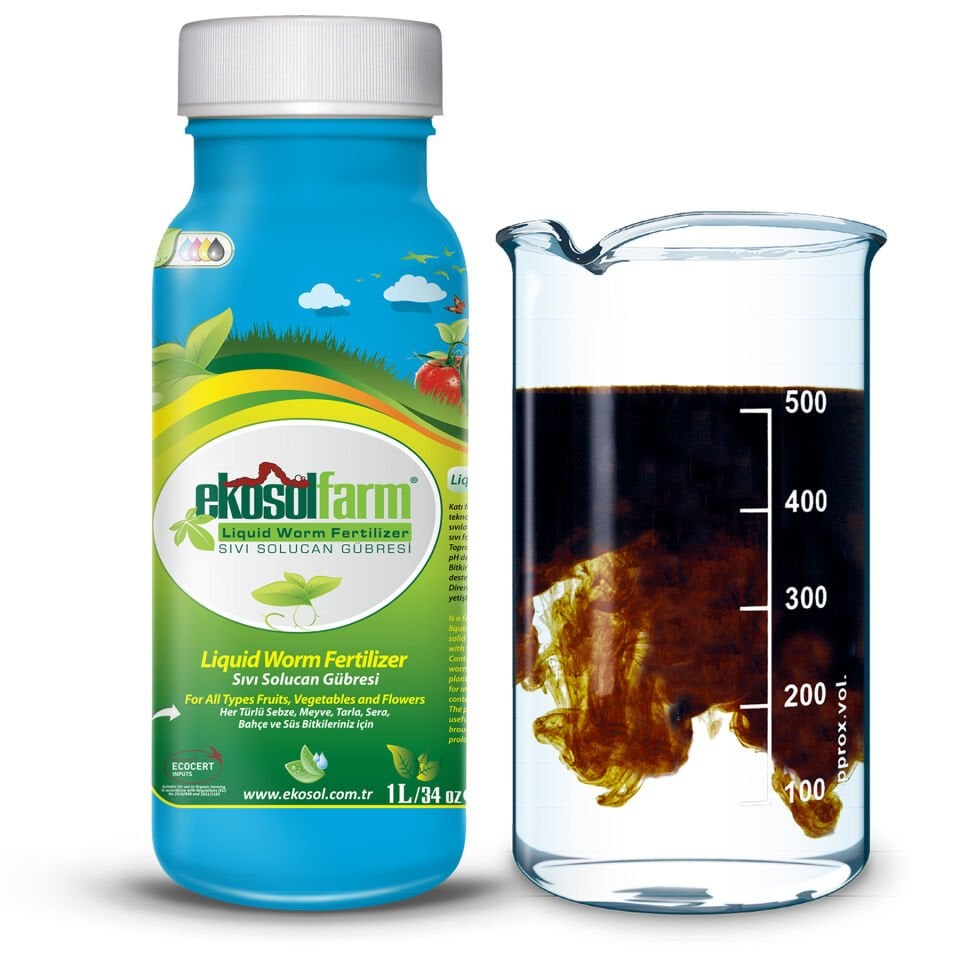 EkosolFarm Sıvı + Katı Solucan Gübresi Seti 1 Lt + 1,5 Kg