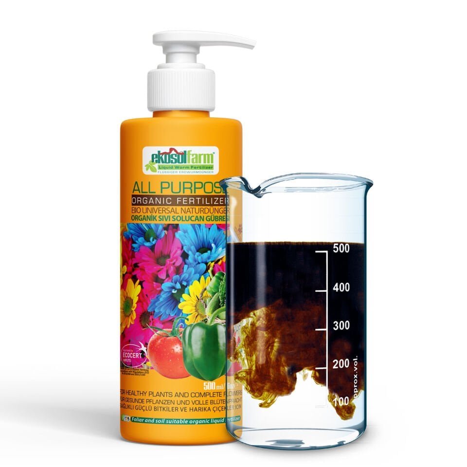 EkosolFarm Katı + Sıvı Solucan Gübresi Seti 1,5 Kg + 500 ml