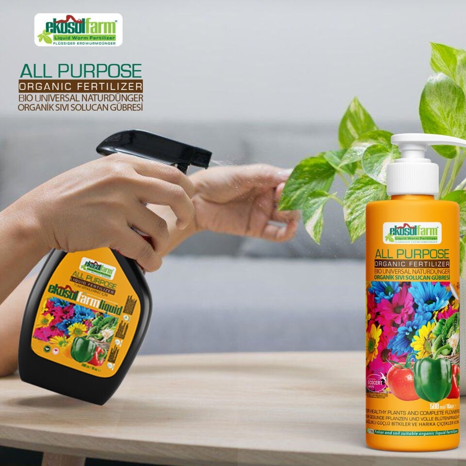 EkosolFarm Katı + Sıvı Solucan Gübresi Seti 1,5 Kg + 500 ml