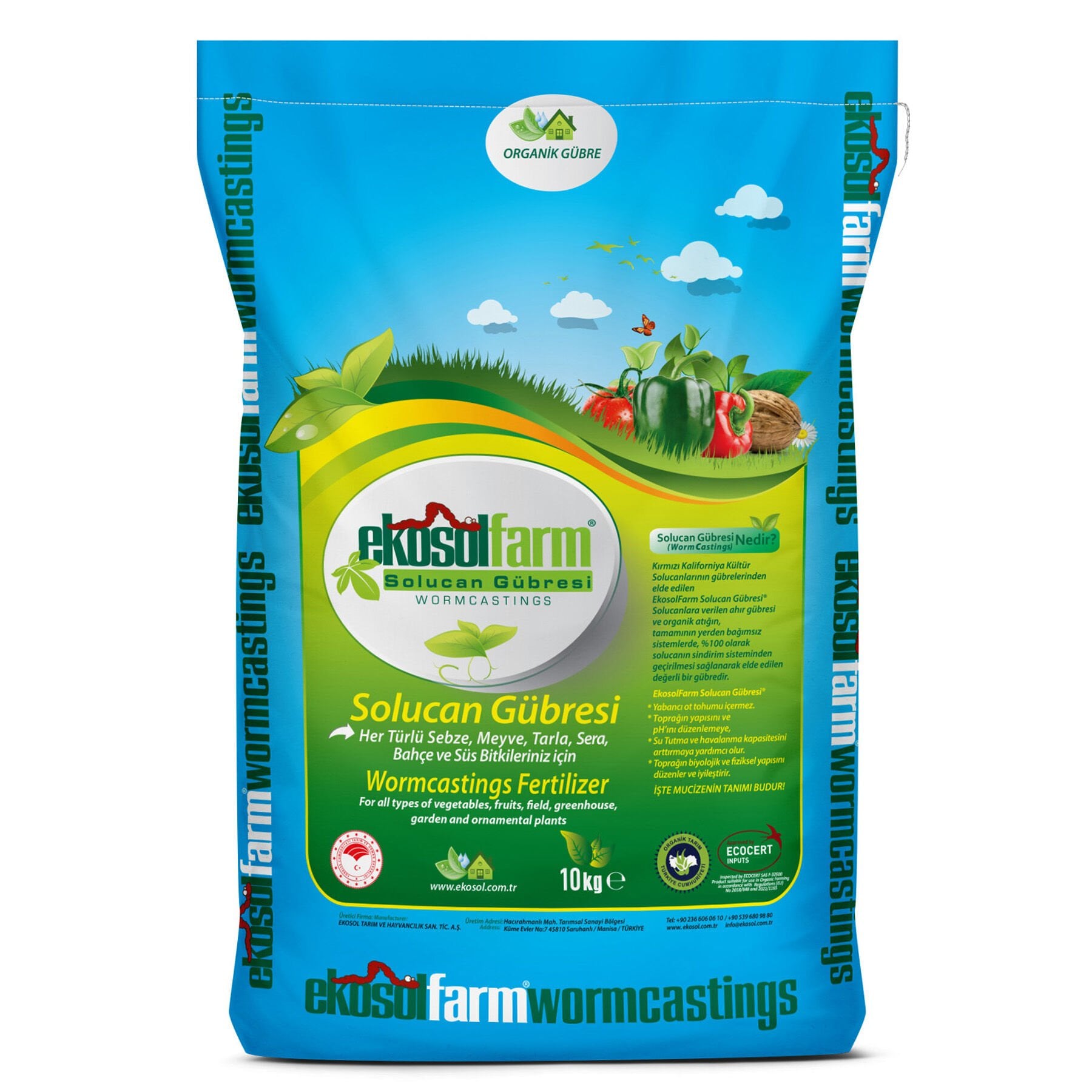 EkosolFarm Solucan Gübresi 10 kg