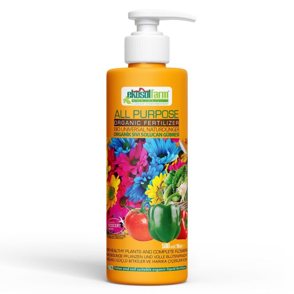 EkosolFarm Sıvı Solucan Gübresi 500 ml | Organik Bitki Besleme