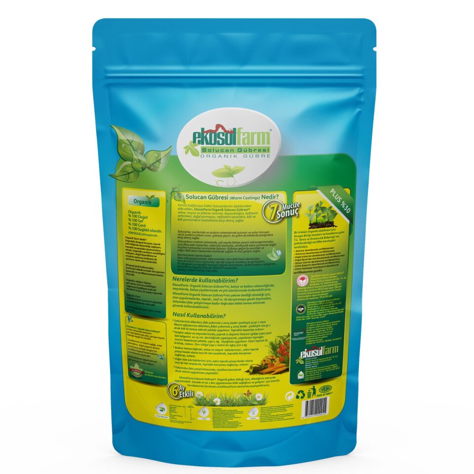 EkosolFarm Solucan Gübresi 3 kg (2X1,5 kg)